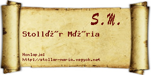 Stollár Mária névjegykártya