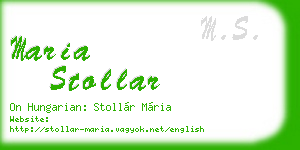 maria stollar business card