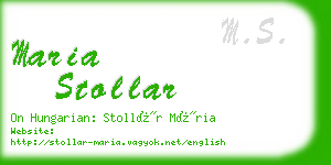 maria stollar business card